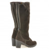Women knee boots 3258 cafe velour