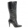 Women knee boots 1109 patent black combined