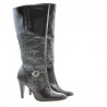 Women knee boots 1109 patent black combined