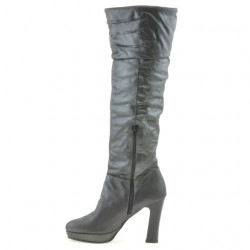 Women knee boots 1118 gray satinat