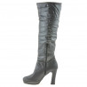 Women knee boots 1118 gray satinat