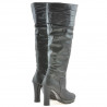Women knee boots 1118 gray satinat