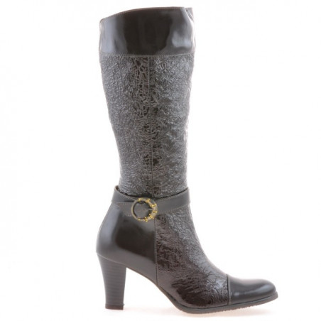 Women knee boots 017 crep patent cafe