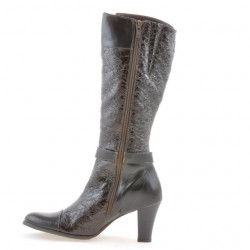 Women knee boots 017 crep patent cafe