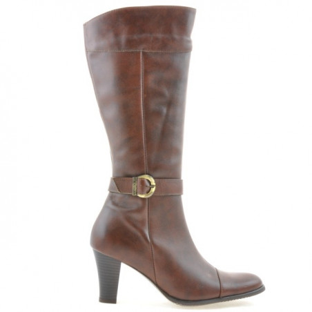Women knee boots 017 cognac combined