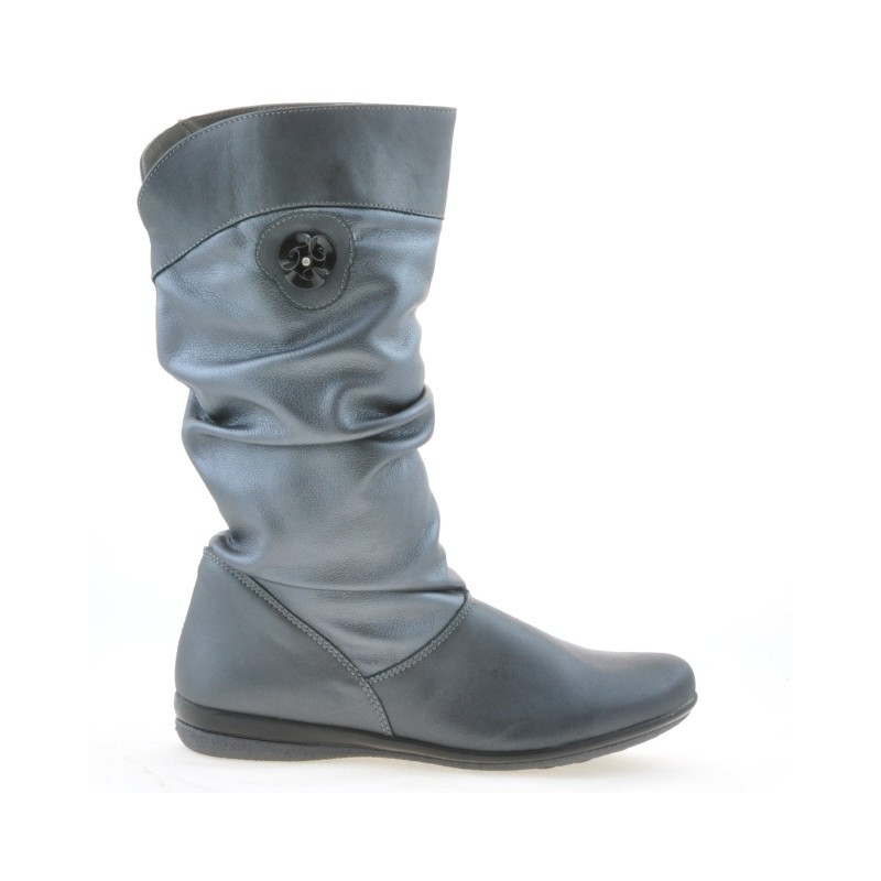 Women knee boots 257 gray pearl