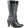 Women knee boots 017 crep patent black