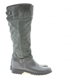 Women knee boots 3225 gray velour
