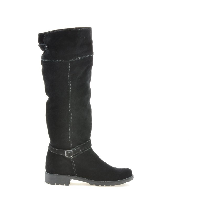 Women knee boots 3225 black velour