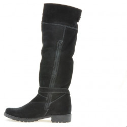 Women knee boots 3225 black velour