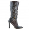 Women knee boots 008-2 black+bordo combined