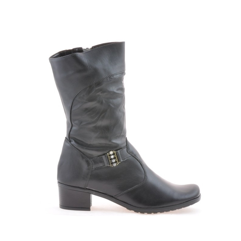Women knee boots 261 black+crep black