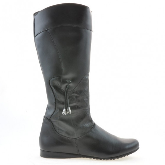 Women knee boots 245 black+crep black