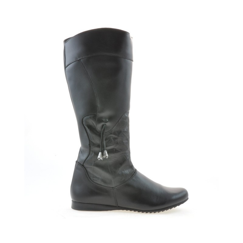 Women knee boots 245 black+crep black