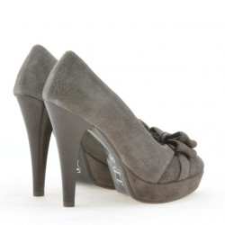 Women stylish, elegant shoes 1095 cappuccino antilopa