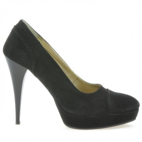 Women stylish, elegant shoes 1082 black antilopa