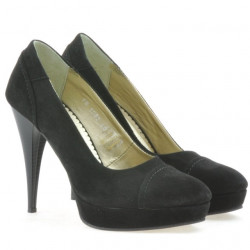 Women stylish, elegant shoes 1082 black antilopa