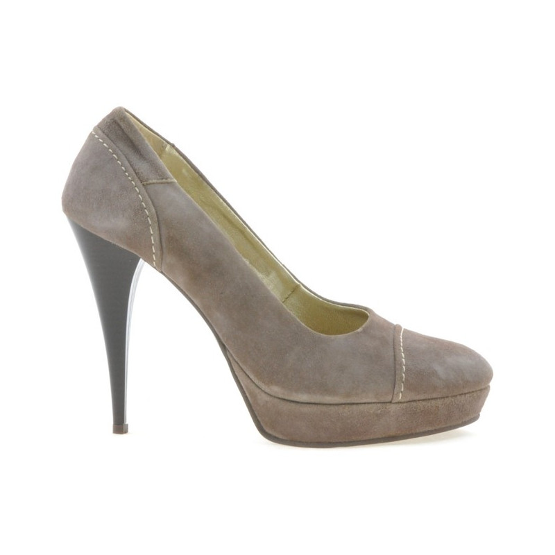 Women stylish, elegant shoes 1082 cappuccino antilopa
