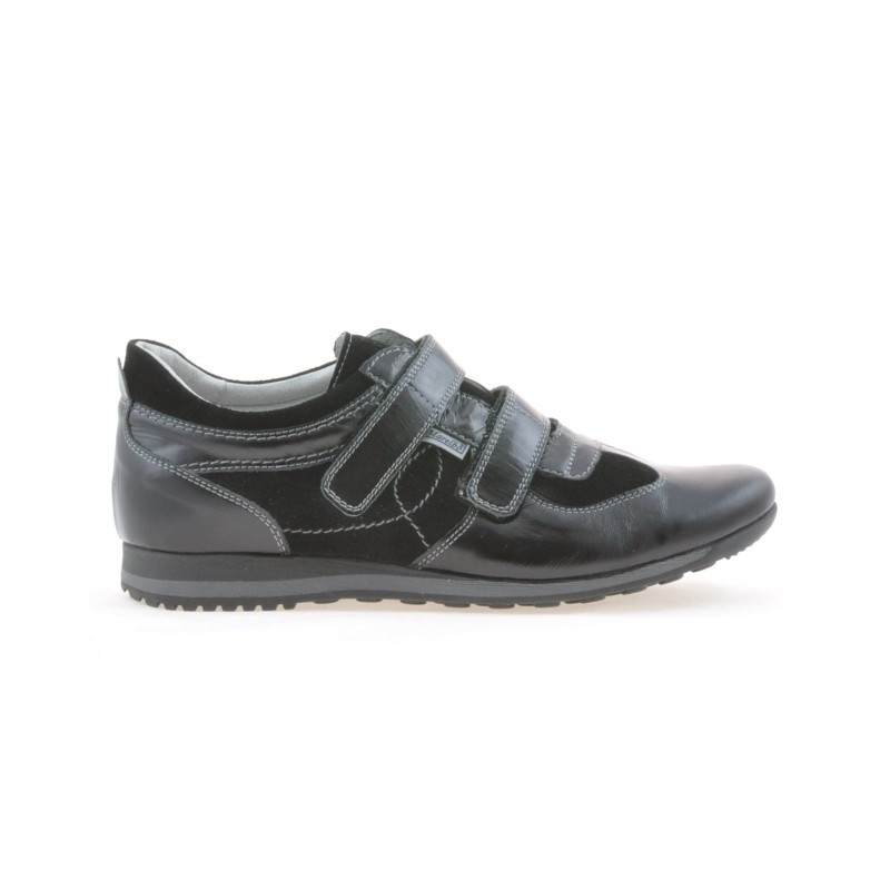 Men sport shoes 712 patent black+black velour 