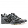 Men sport shoes 712 patent black+black velour 