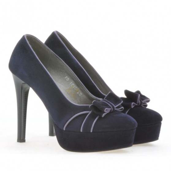 Women stylish, elegant shoes 1095 indigo antilopa+purple