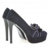 Women stylish, elegant shoes 1095 indigo antilopa+purple
