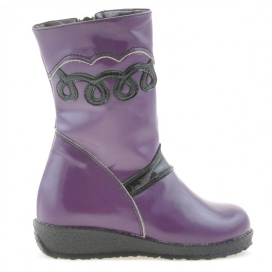 Small children knee boots 23c patent purple