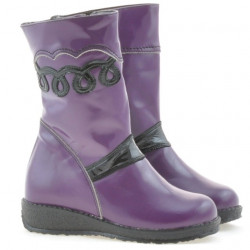 Small children knee boots 23c patent purple