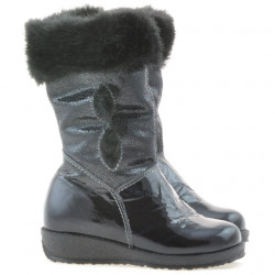 Small children knee boots 24c patent indigo