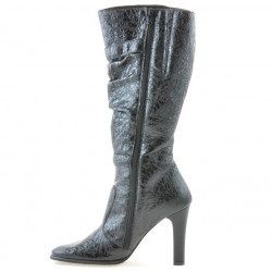 Women knee boots 008-2 crep patent black