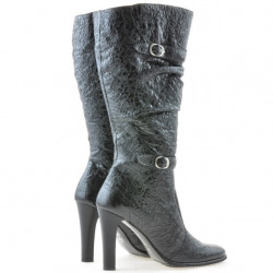 Women knee boots 008-2 crep patent black