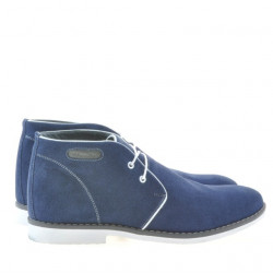 Men boots 454 indigo velour+white
