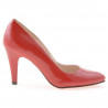 Women stylish, elegant shoes 1234 patent red satinat