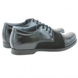 Children shoes 132 patent black+black velour