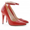 Women stylish, elegant shoes 1247 patent red satinat