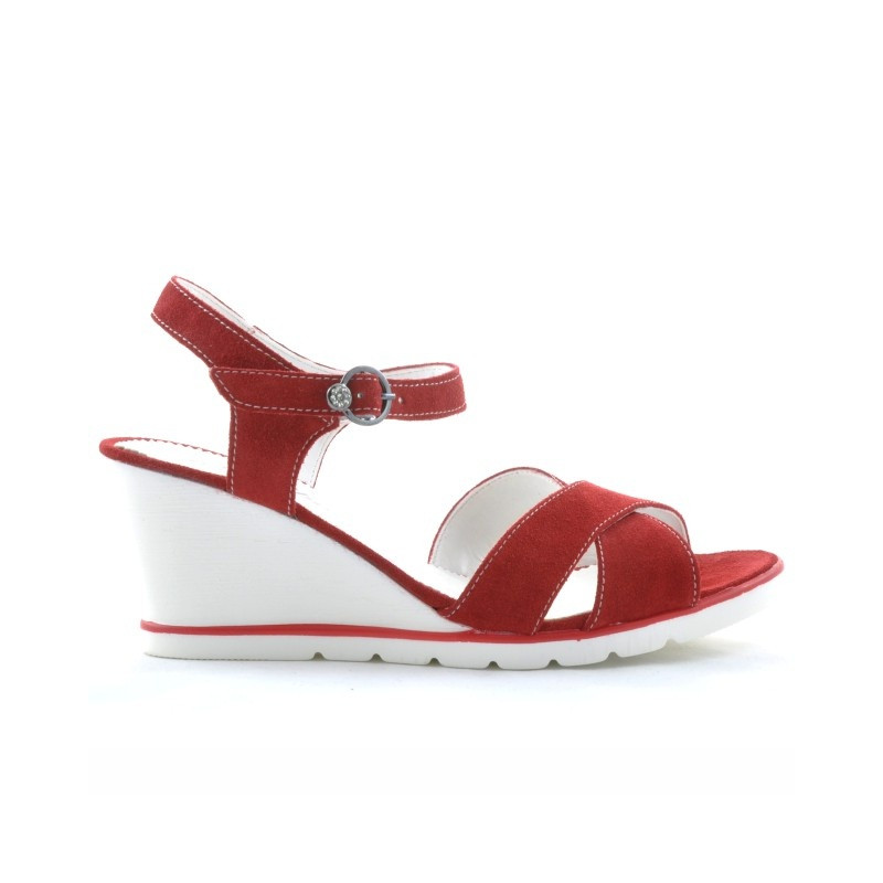 Women sandals 5007 red velour