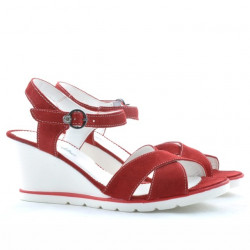 Women sandals 5007 red velour