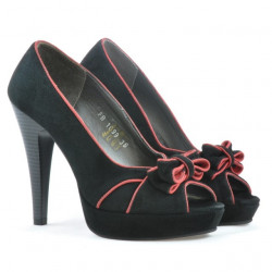 Women sandals 1099 black antilopa+red