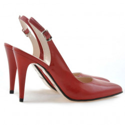 Women sandals 1249 patent red satinat