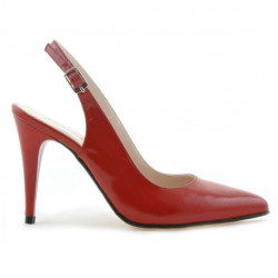 Women sandals 1249 patent red satinat