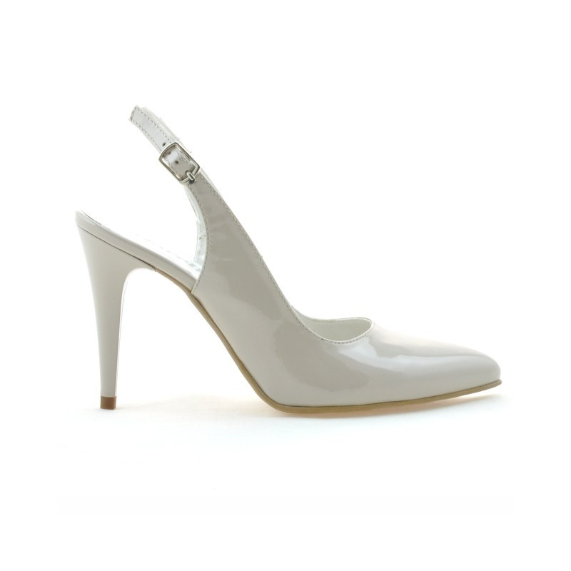 Women sandals 1249 patent beige pearl