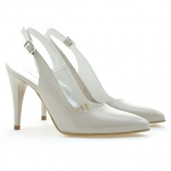 Women sandals 1249 patent beige pearl