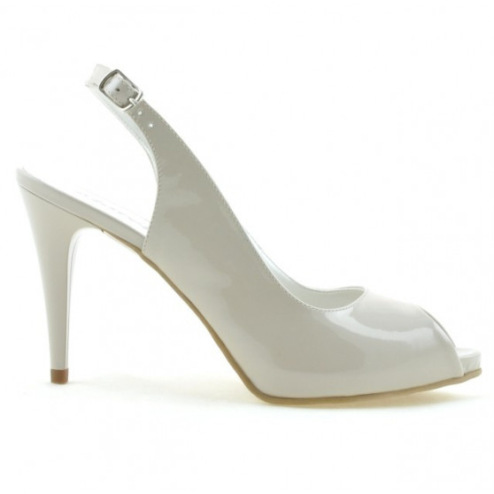 Women sandals 1250 patent beige pearl