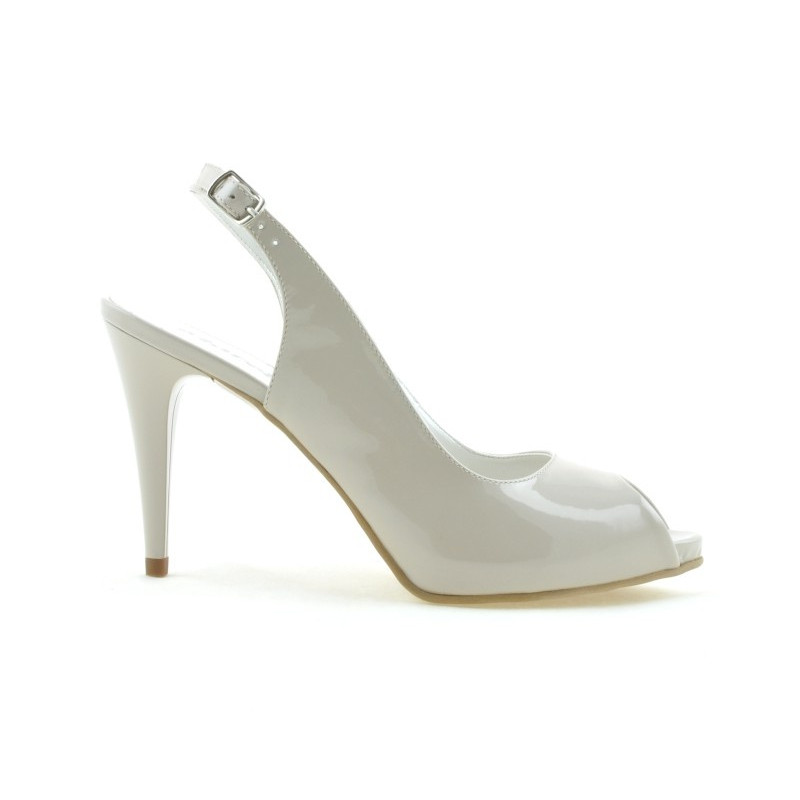 Women sandals 1250 patent beige pearl
