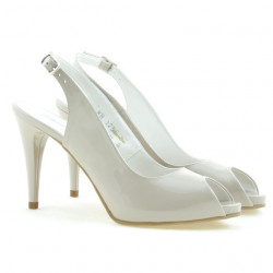 Women sandals 1250 patent beige pearl