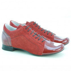 Women casual shoes 645 patent red combined 