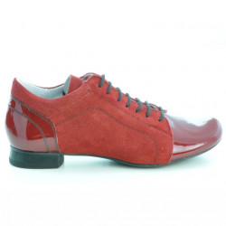 Women casual shoes 645 patent red combined 