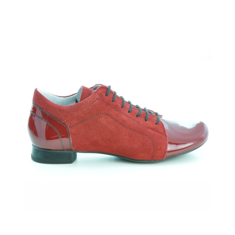 Women casual shoes 645 patent red combined 