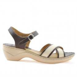 Women sandals 501 brown+beige