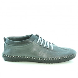 Men loafers, moccasins 864 gray+black